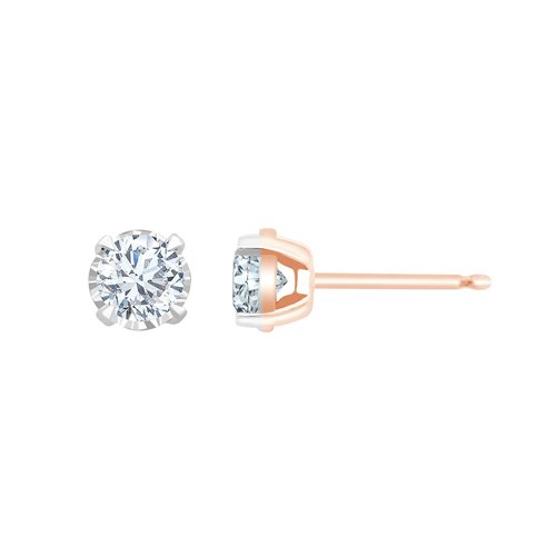 Boucles d'oreilles serti clos diamant en or 18 carats
