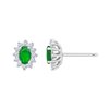 Boucles d'oreilles serti clos émeraude et diamant en or 18 carats