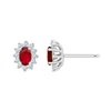 Boucles d'oreilles rubis et diamant en or 18 carats