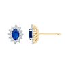 Boucles d'oreilles saphir et diamant en or 18 carats