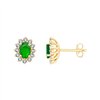 Boucles d'oreilles toi et moi émeraude et diamant en or 18 carats