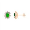 Boucles d'oreilles toi et moi émeraude et diamant en or 18 carats
