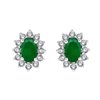 Boucles d'oreilles toi et moi émeraude et diamant en or 18 carats