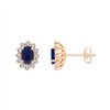 Boucles d'oreilles serti clos saphir et diamant en or 18 carats
