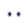 Boucles d'oreilles serti clos saphir et diamant en or 18 carats