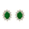 Boucles d'oreilles émeraude et diamant en or 18 carats