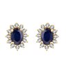 Boucles d'oreilles serti clos saphir et diamant en or 18 carats