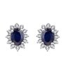 Boucles d'oreilles serti clos saphir et diamant en or 18 carats