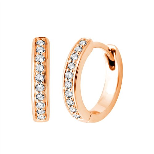 Boucles d'oreilles serti clos diamant en or 18 carats