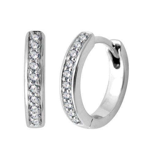 Boucles d'oreilles serti clos diamant en or 18 carats