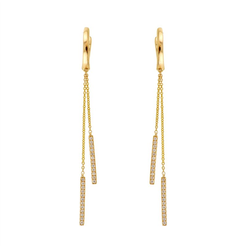 Boucles d'oreilles serti clos diamant en or 18 carats