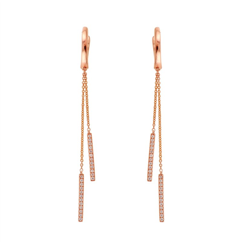Boucles d'oreilles serti clos diamant en or 18 carats