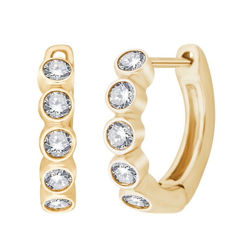 Boucles d'oreilles trilogie diamant en or 18 carats
