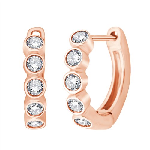 Boucles d'oreilles trilogie diamant en or 18 carats