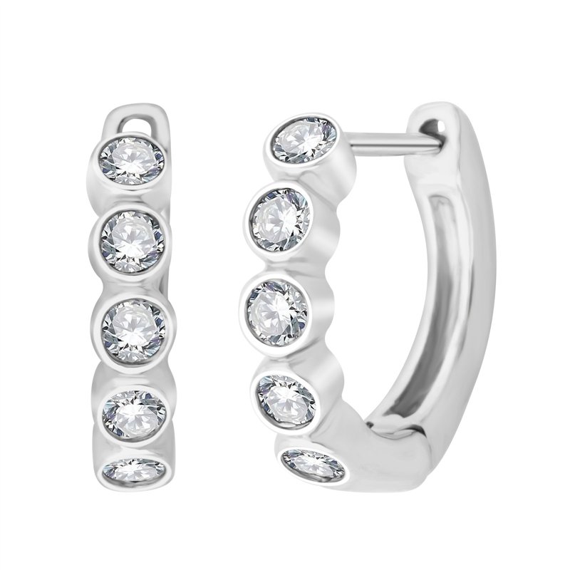 Boucles d'oreilles trilogie diamant en or 18 carats