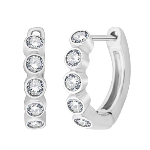 Boucles d'oreilles trilogie diamant en or 18 carats