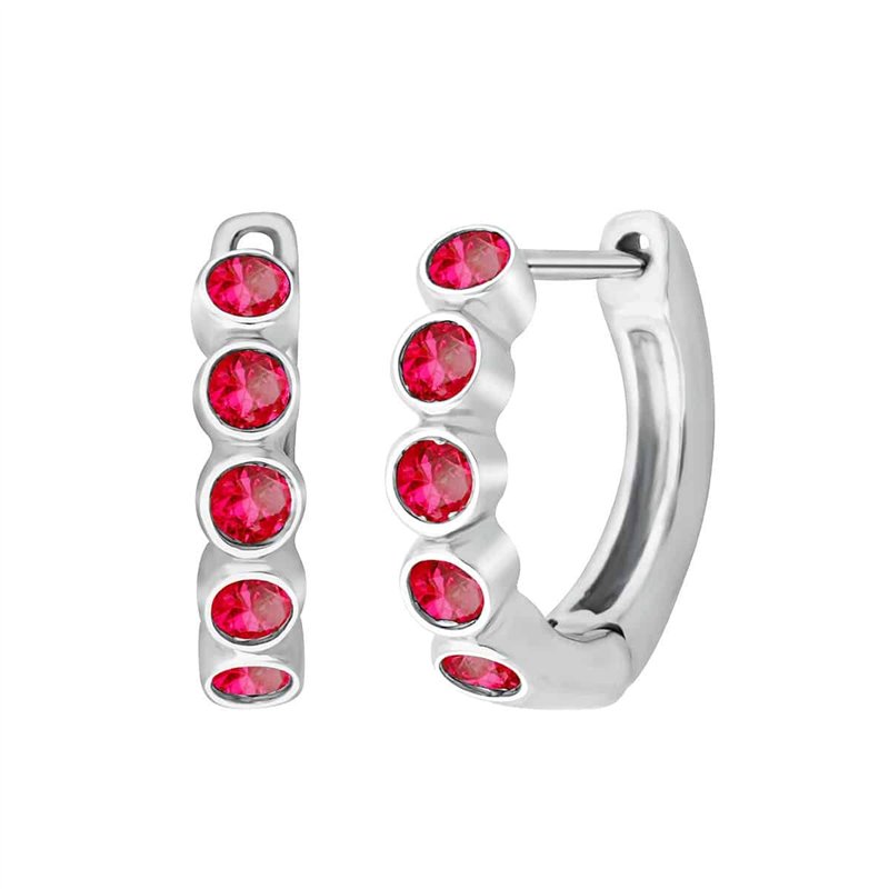 Boucles d'oreilles pierre précieuse et rubis en or 18 carats