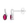Boucles d'oreilles rubis et diamant en or 18 carats