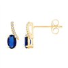 Boucles d'oreilles saphir et diamant en or 18 carats