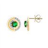 Boucles d'oreilles émeraude et diamant en or 18 carats