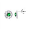 Boucles d'oreilles émeraude et diamant en or 18 carats