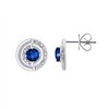 Boucles d'oreilles saphir et diamant en or 18 carats