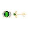 Boucles d'oreilles émeraude et diamant en or 18 carats
