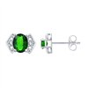 Boucles d'oreilles émeraude et diamant en or 18 carats