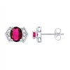 Boucles d'oreilles rubis et diamant en or 18 carats