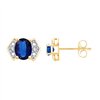 Boucles d'oreilles saphir et diamant en or 18 carats