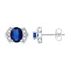 Boucles d'oreilles saphir et diamant en or 18 carats