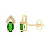 Boucles d'oreilles émeraude et diamant en or 18 carats