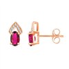 Boucles d'oreilles rubis et diamant en or 18 carats