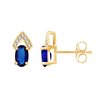 Boucles d'oreilles saphir et diamant en or 18 carats