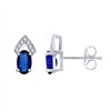 Boucles d'oreilles saphir et diamant en or 18 carats