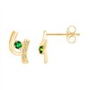 Boucles d'oreilles émeraude et diamant en or 18 carats