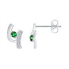 Boucles d'oreilles émeraude et diamant en or 18 carats
