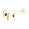 Boucles d'oreilles saphir et diamant en or 18 carats