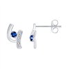 Boucles d'oreilles saphir et diamant en or 18 carats