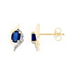 Boucles d'oreilles saphir et diamant en or 18 carats