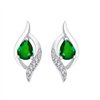 Boucles d'oreilles émeraude et diamant en or 18 carats