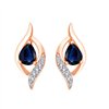 Boucles d'oreilles saphir et diamant en or 18 carats