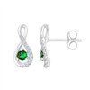 Boucles d'oreilles émeraude et diamant en or 18 carats