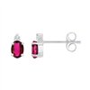 Boucles d'oreilles rubis et diamant en or 18 carats