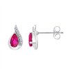 Boucles d'oreilles rubis et diamant en or 18 carats