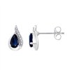 Boucles d'oreilles saphir et diamant en or 18 carats