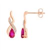 Boucles d'oreilles rubis et diamant en or 18 carats