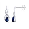 Boucles d'oreilles saphir et diamant en or 18 carats
