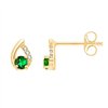 Boucles d'oreilles émeraude et diamant en or 18 carats