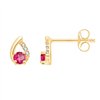 Boucles d'oreilles rubis et diamant en or 18 carats